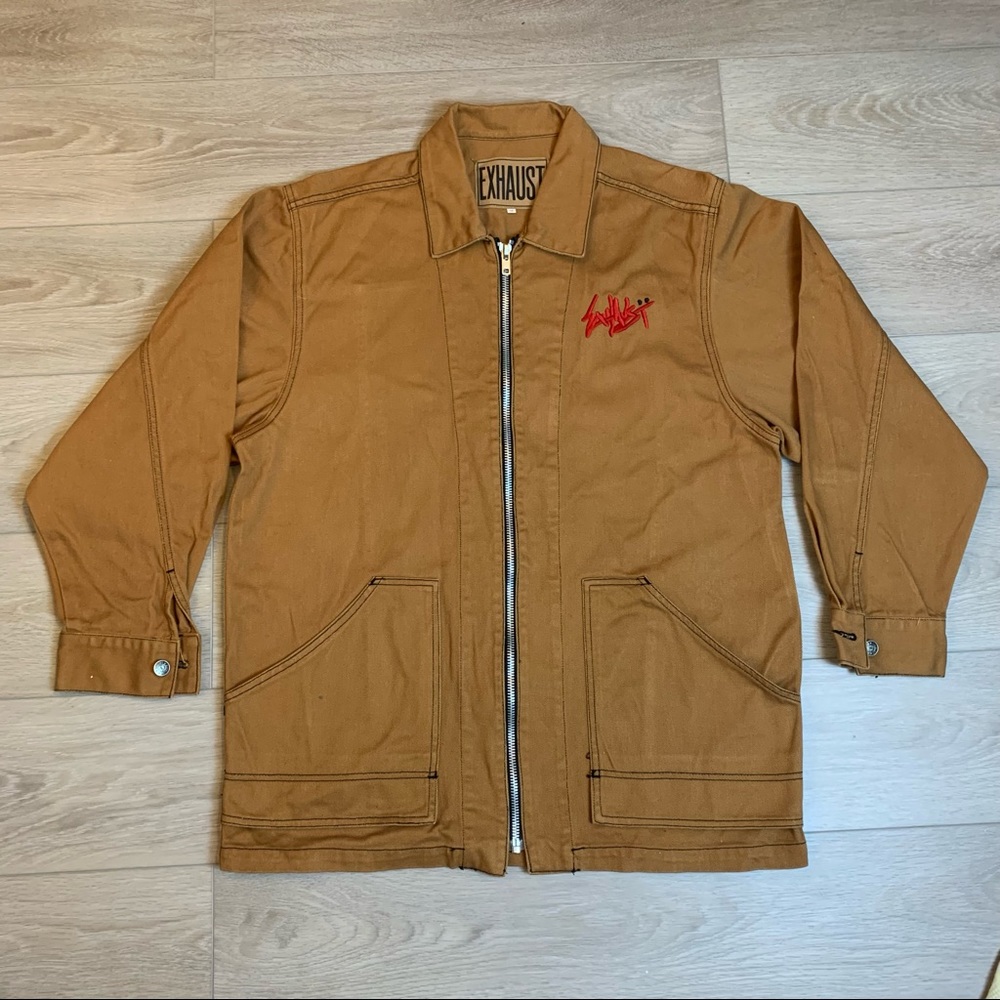 Rare 90's Hip Hop Exhaust Yellow Denim Jacket